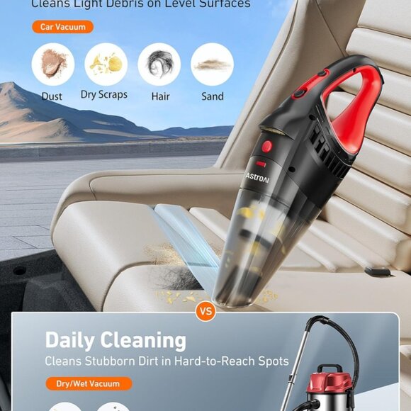 AstroAI Car Vacuum, Car Accessories, Portable Handheld Vacuum Cleaner with 12V D - Picture 10 of 11